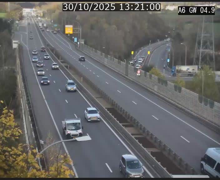 Traffic live webcam Luxembourg Croix de Cessange - A6 - BK 4.9 - direction Belgique