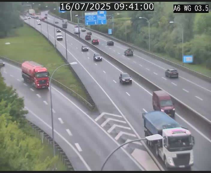 Traffic live webcam Luxembourg - Croix de Cessange - A6 - BK 3.5 - direction France/Allemagne