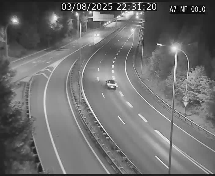 Caméra autoroute Luxembourg A7 - Echangeur A1/A7 Grünewald direction Tunnel Stafelter