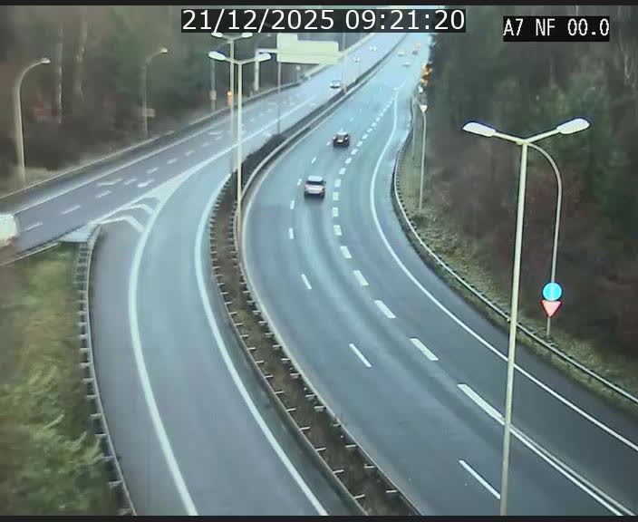 Caméra autoroute Luxembourg A7 - Echangeur A1/A7 Grünewald direction Tunnel Stafelter
