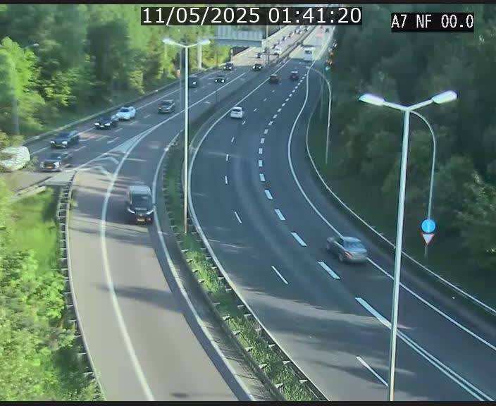 Caméra autoroute Luxembourg A7 - Echangeur A1/A7 Grünewald direction Tunnel Stafelter