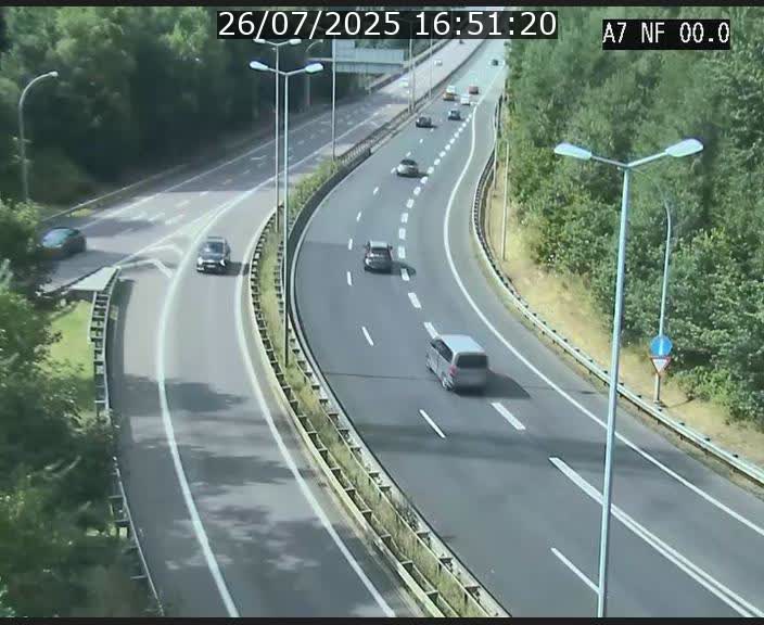 Caméra autoroute Luxembourg A7 - Echangeur A1/A7 Grünewald direction Tunnel Stafelter