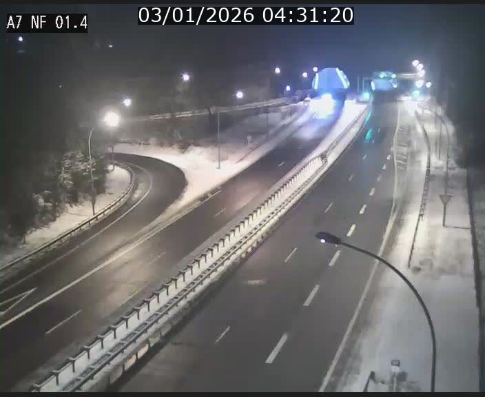 Caméra autoroute Luxembourg A7 - Echangeur Waldhaff - direction Tunnel Stafelter