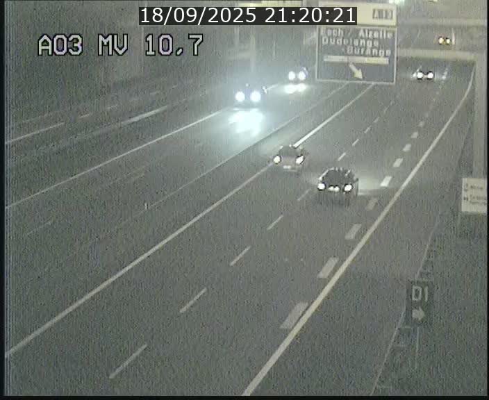 Traffic live webcam Luxembourg Croix de Bettembourg - A3 - BK 10.7 - direction France