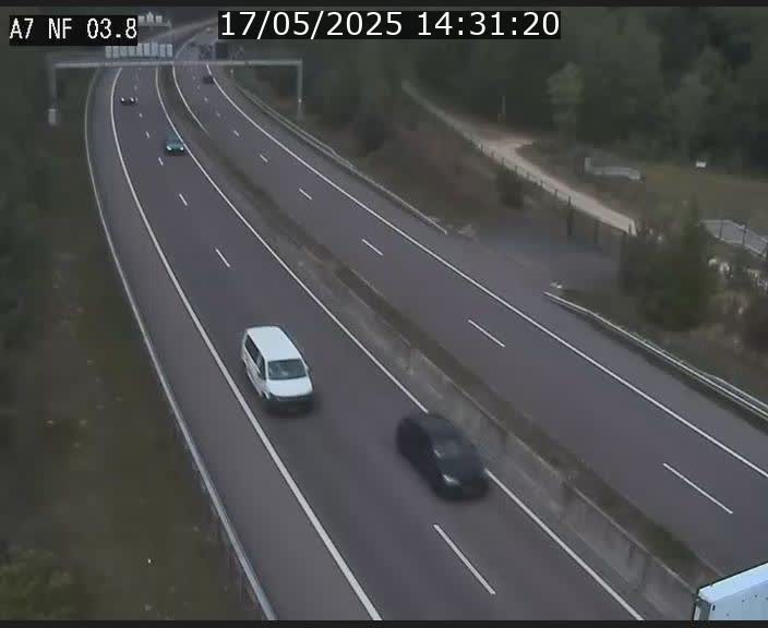 Webcam autoroute A7 au Luxembourg à la sortie du Tunnel Stafelter vers le Nord
