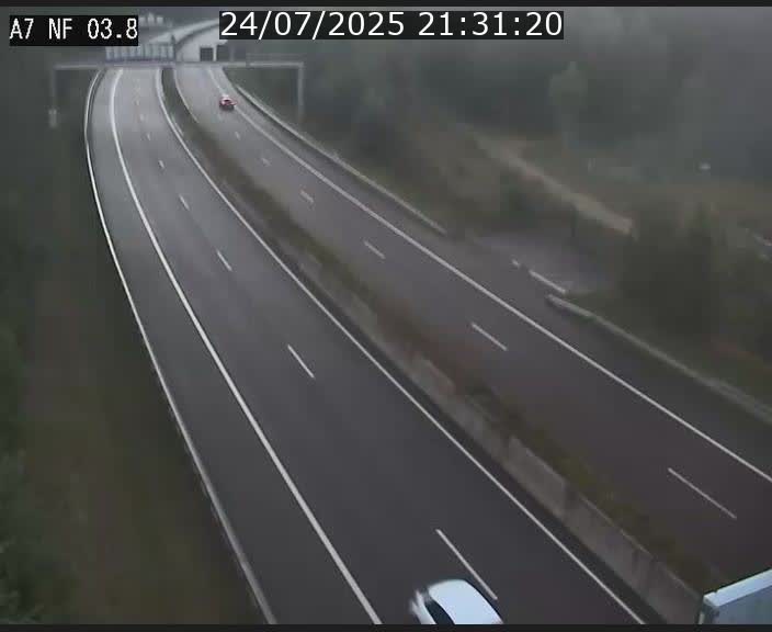 Webcam autoroute A7 au Luxembourg à la sortie du Tunnel Stafelter vers le Nord
