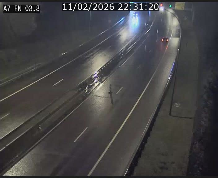 Caméra autoroute Luxembourg A7 - Passage à gibier Rëngelbour - direction Tunnel Stafelter