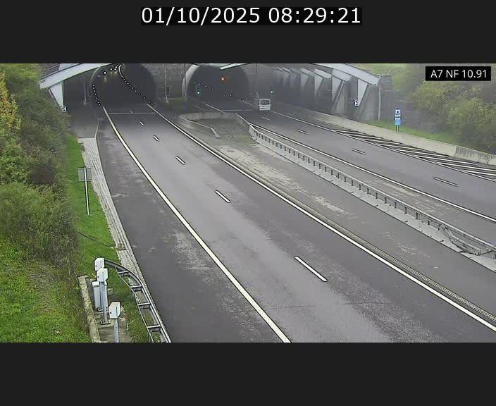 Caméra trafic Luxembourg - A7, Tunnel Gousselerbierg, entrée sud, direction Mersch