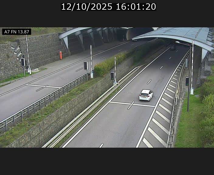 Caméra trafic Luxembourg - A7, Tunnel Gousselerbierg, entrée nord, direction Lorentzweiler