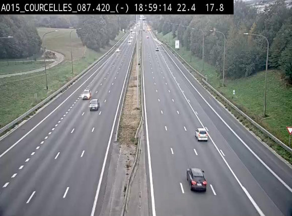 Webcam autoroute Belgique - Viesville - E42 direction Mons - BK 84.35
