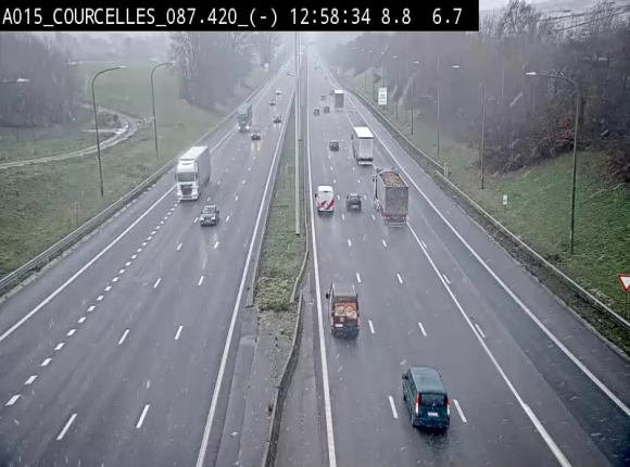 Webcam autoroute Belgique - Viesville - E42 direction Mons - BK 84.35