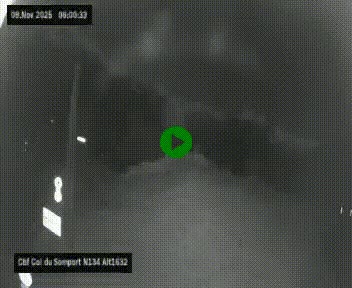 Webcam au col du Somport, côté français, sur la N134, dans les Pyrénées, en direction de l'Espagne, à 1632 mètres d'altitude