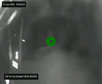 Webcam au col du Somport, côté français, sur la N134, dans les Pyrénées, en direction de l'Espagne, à 1632 mètres d'altitude
