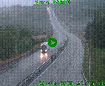 Caméra routière sur l'autoroute A20 à Bessines-sur-Gartempe. Vue orientée vers Paris