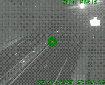 Caméra routière sur l'autoroute A20 au nord de Limoges, à la jonction avec la N520. Vue orientée vers Paris