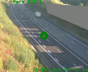 Caméra routière sur l'autoroute A20 à Saint-Pardoux-l'Ortigier, à la jonction avec l'A89. Vue orientée vers Paris
