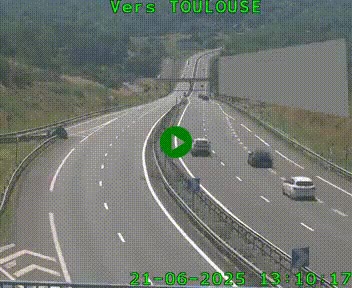 Caméra routière sur l'autoroute A20 à Noailles, en périphérie de Brive-la-Gaillarde. Vue orientée vers Toulouse