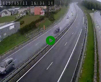 Caméra autoroute A75 à hauteur du col du rocher blanc en direction de Montpellier