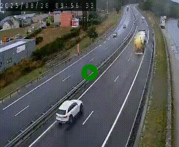 Caméra autoroute A75 à hauteur du col du rocher blanc en direction de Montpellier