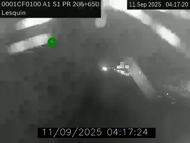 Webcam autoroute A1 à hauteur de Lesquin. Vue orientée vers Lille