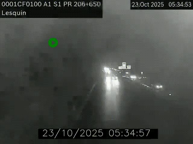 Webcam autoroute A1 à hauteur de Lesquin. Vue orientée vers Lille