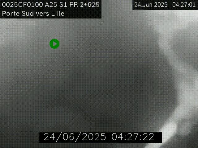Webcam autoroute A25 sur le périphérique de Lille à hauteur de Lille-Sud et la sortie 3 Faches-Thumesnil. Vue orientée vers Lille-Centre.