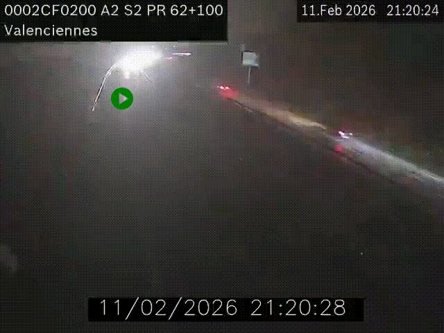 Webcam autoroute A2 à Valenciennes. Vue orientée vers Maubeuge et Mons (Belgique)