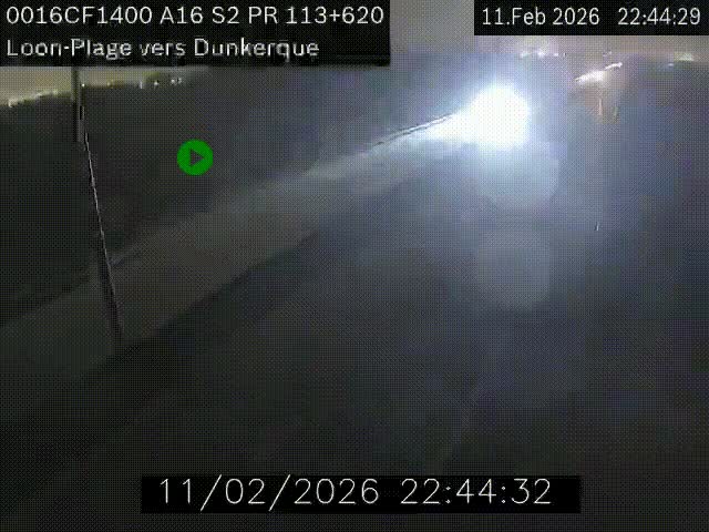 Webcam autoroute A16 à hauteur de Loon-Plage. Vue orientée vers Dunkerque et la Belgique.