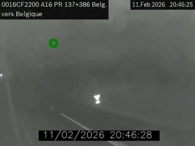 Webcam à la frontière franco-belge au niveau de Bray-Dunes/De-Panne sur l'autoroute A16. Vue orientée vers la Belgique