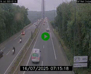 Webcam sur la N165 après le Pont de l'Iroise, à l'entrée de Brest