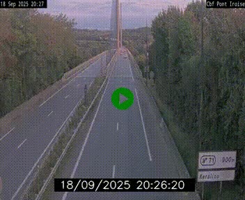 Webcam sur la N165 après le Pont de l'Iroise, à l'entrée de Brest