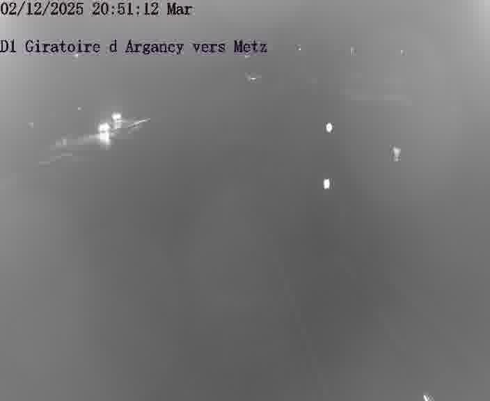 Webcam installée le long de D1 (France) à Argancy, pointée vers Metz, utile pour suivre précisément les conditions de trafic.