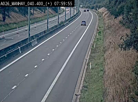 Webcam autoroute A26/E25 à hauteur de Manhay, avant la jonction avec la N651 en direction de Luxembourg - BK 40.4