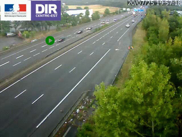 Caméra de circulation à Saint-Priest à la jonction entre l'A43 et l'A46 en direction de Marseille