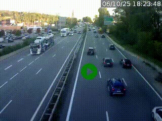 Caméra routière à hauteur des centres commerciaux et de la sortie 14 en direction d'Albertville