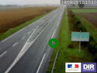 Webcam routière sur la RN7 à hauteur de Toulon-sur-Allier, entre Moulins et Vichy
