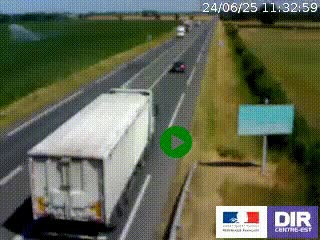 Webcam routière sur la RN7 à hauteur de Toulon-sur-Allier, entre Moulins et Vichy