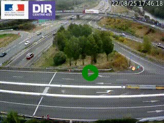 Webcam traffic à Grenoble-sud sur l'autoroute A480. Vue orientée vers l'entrée et la sortie de Grenoble