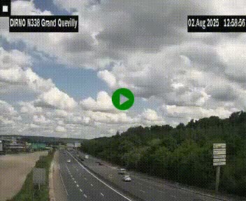 Webcam routière sur N338 à hauteur de Grand-Quevilly en périphérie de Rouen. Vue orientée vers Rouen