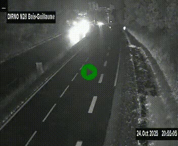 Webcam routière à hauteur de Bois-Guillaume en périphérie de Rouen. Vue orientée vers Rouen