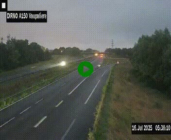 Webcam autoroute A150 à hauteur de La Vaupalière en périphérie de Rouen. Vue orientée vers Rouen