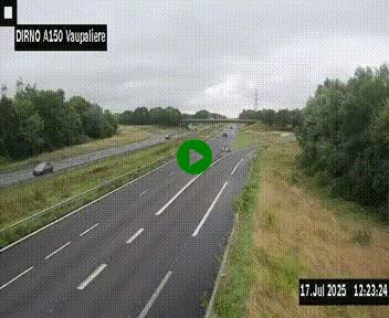 Webcam autoroute A150 à hauteur de La Vaupalière en périphérie de Rouen. Vue orientée vers Rouen