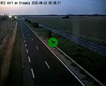 Webcam à hauteur de Vert-en-Drouais sur la N12, en périphérie de Dreux. Vue orientée vers Alençon