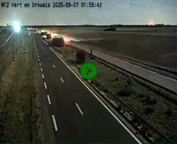 Webcam à hauteur de Vert-en-Drouais sur la N12, en périphérie de Dreux. Vue orientée vers Alençon