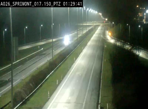 Webcam A26 (E25) à Sprimont, sur l'autoroute entre Liège et Arlon. Vue orientée vers le Luxembourg