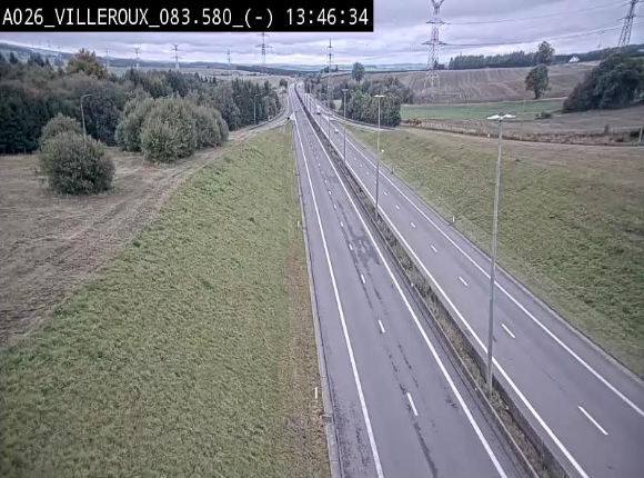 Webcam autoroute A26/E25 à hauteur de Vaux-sur-Sûre, à la jonction avec la N85 en direction de Liège - BK 83.6