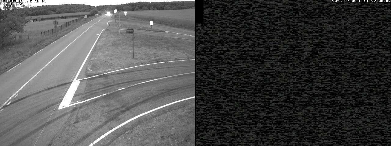 Webcam à Bellefontaine dans les Vosges à 552 mètres d'altitude sur la D63, à la jonction avec la D20A