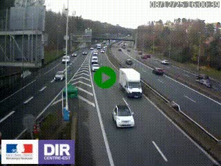 Caméra autoroute sur A6 - Valvert, près de Lyon, en direction de Paris, à hauteur de la sortie 36 Porte du Valvert