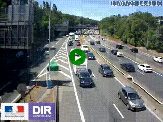 Caméra autoroute sur A6 - Valvert, près de Lyon, en direction de Paris, à hauteur de la sortie 36 Porte du Valvert