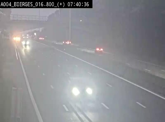 Webcam à Wavre, à hauteur de la sortie 5 Bierges. Vue orientée vers Namur